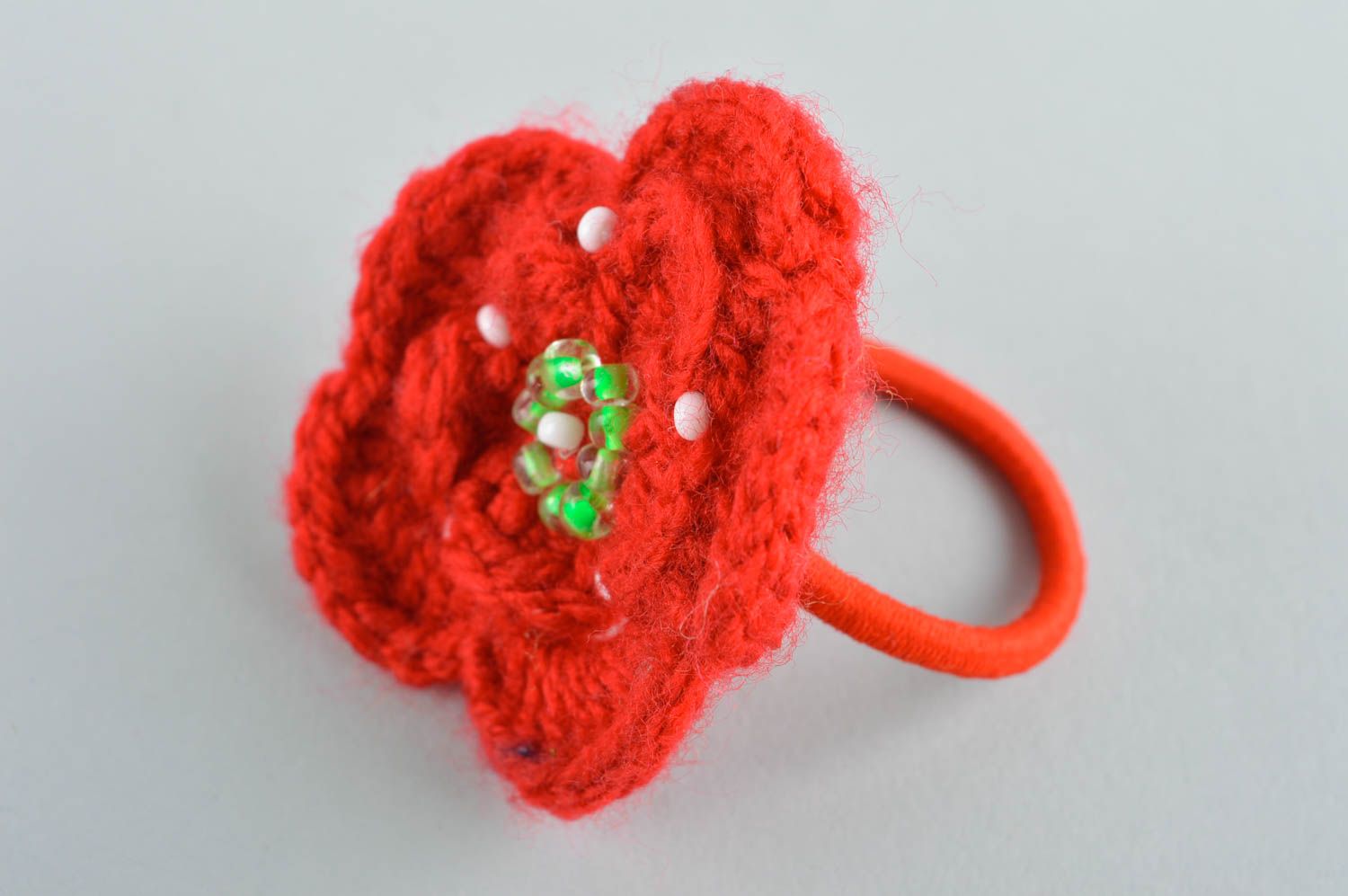Handmade crochet hair scrunchy hair accessories crochet barrette gift for girl photo 2