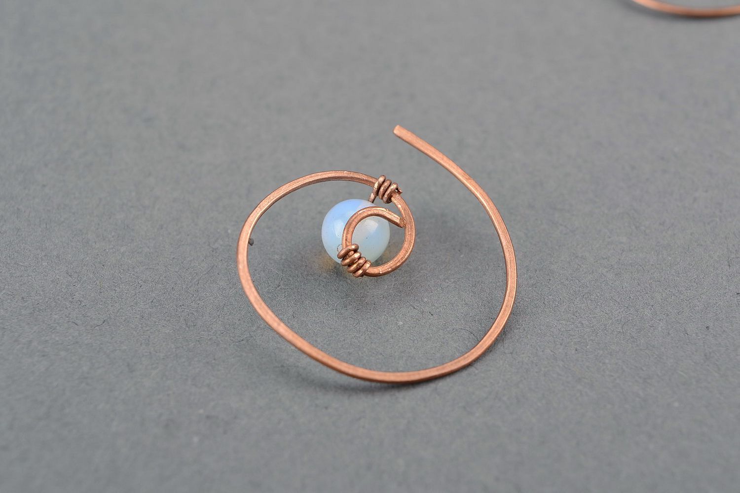 Brooch-earrings wire wrap with moonstone photo 4
