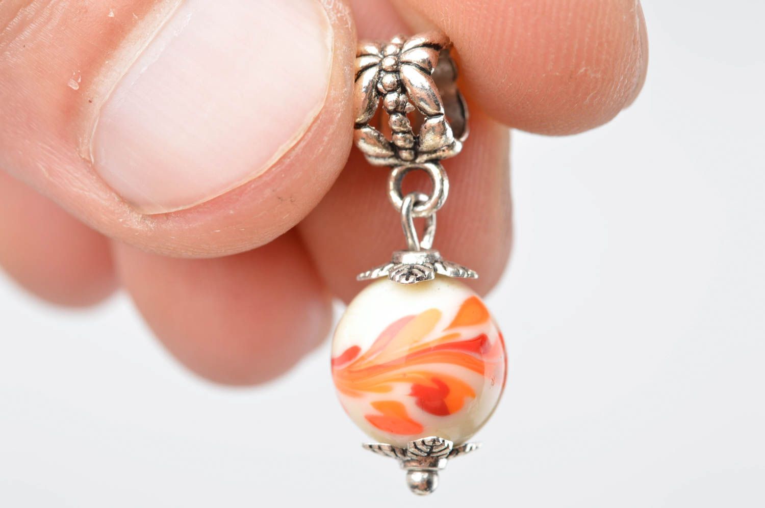 Delicate pendant handmade glass jewelry glass jewelry lampwork jewelry for girls photo 5