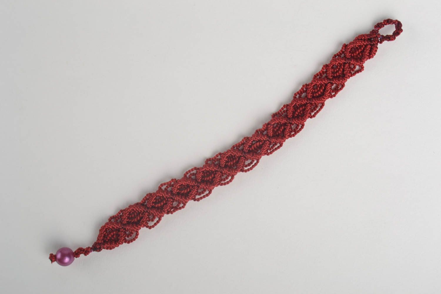 Модный браслет ручной работы браслет на руку плетеный браслет бордовый фото 2