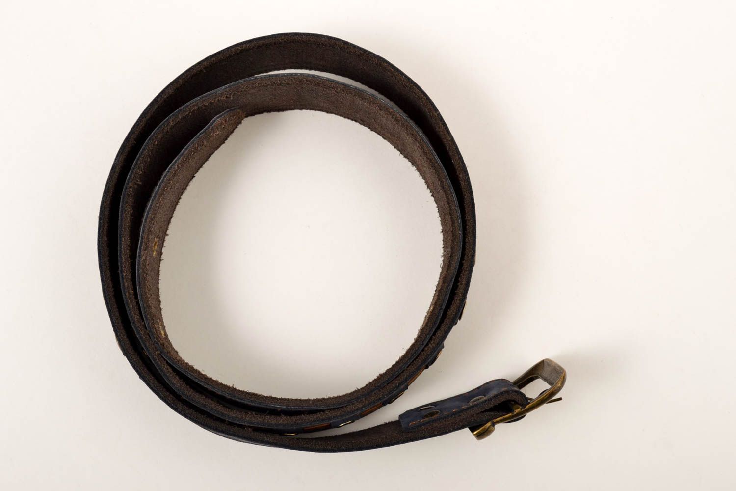 Handmade Herren Gürtel schwarz braun Accessoire für Männer Gürtel aus Leder foto 3