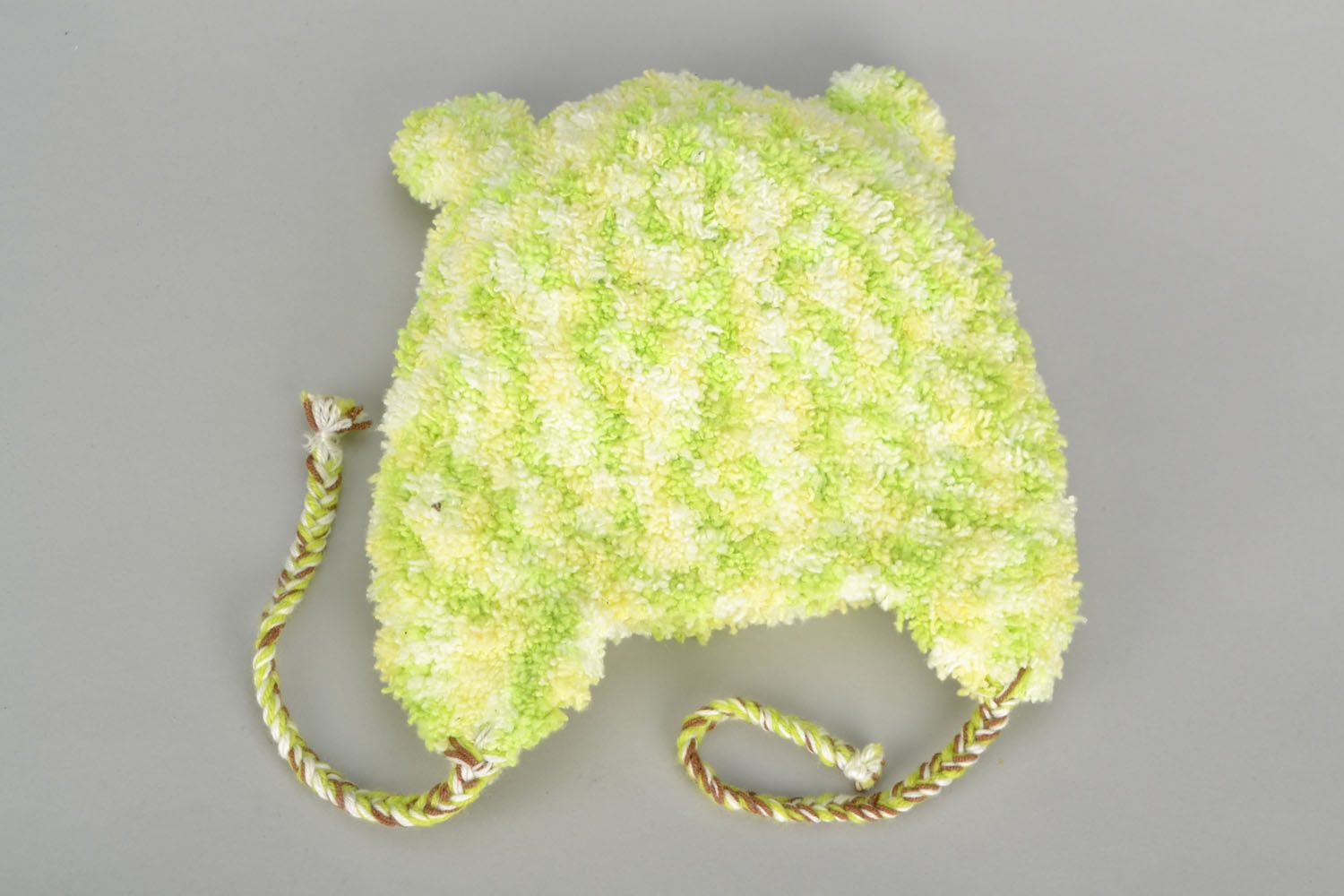 Bonnet tricoté pour enfant Ours vert photo 4