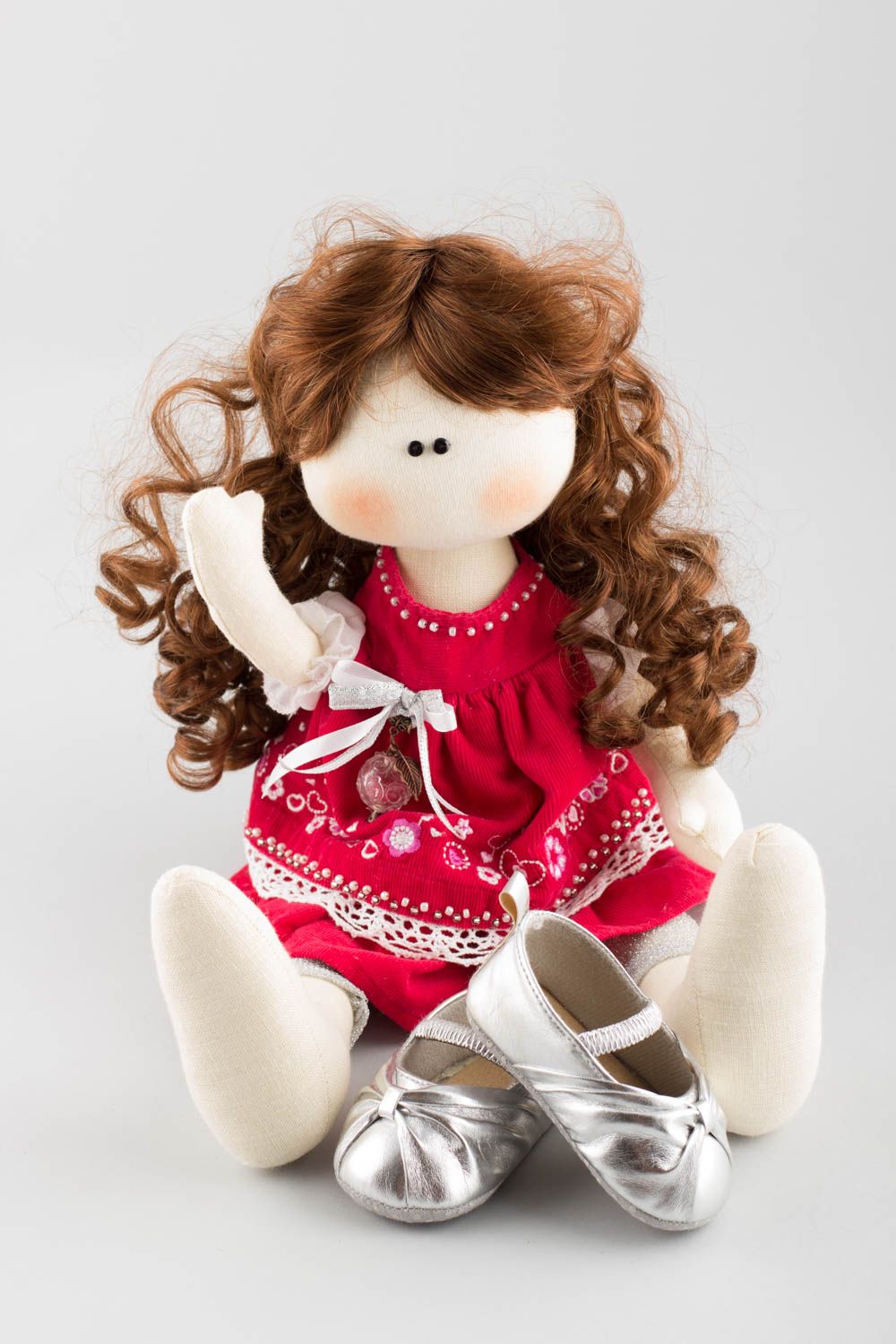 Künstlerische Puppe für Mädchen handmade schön aus Leinen originell foto 4