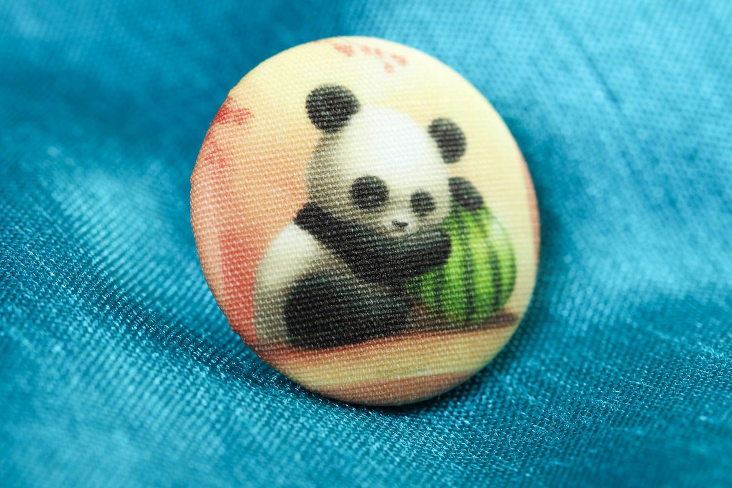 Handmade button with panda stylish fittings for clothes accessory for sewing photo 1