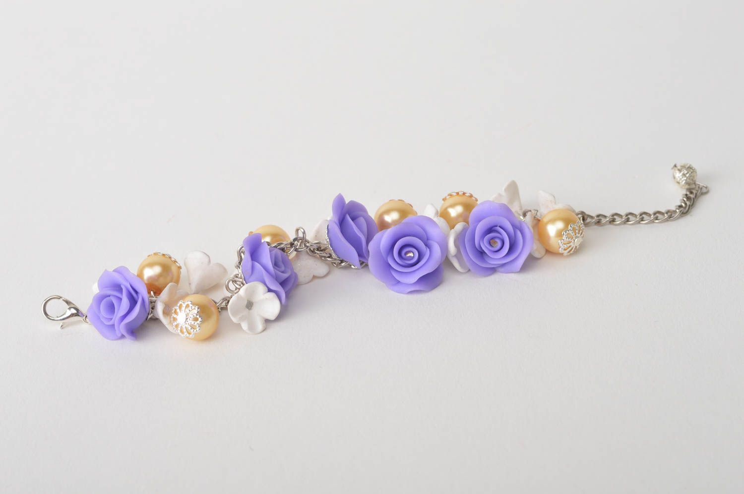 Beautiful handmade plastic bracelet flower wrist bracelet fashion accessories photo 3
