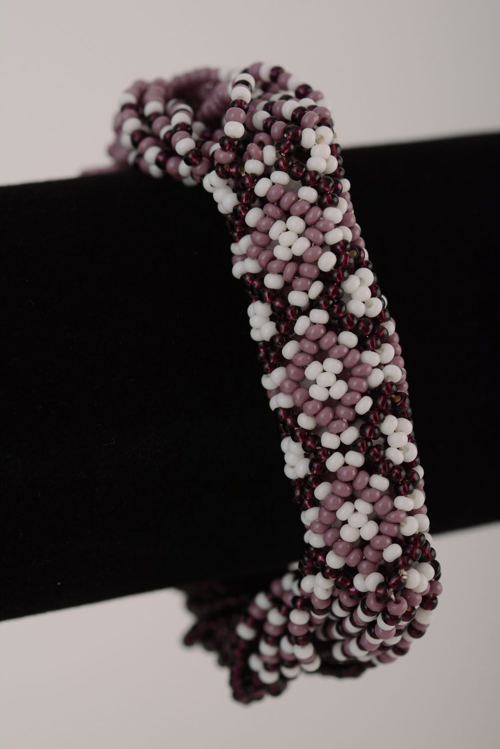 Bracelet tissé en perles de rocaille Lilas photo 4