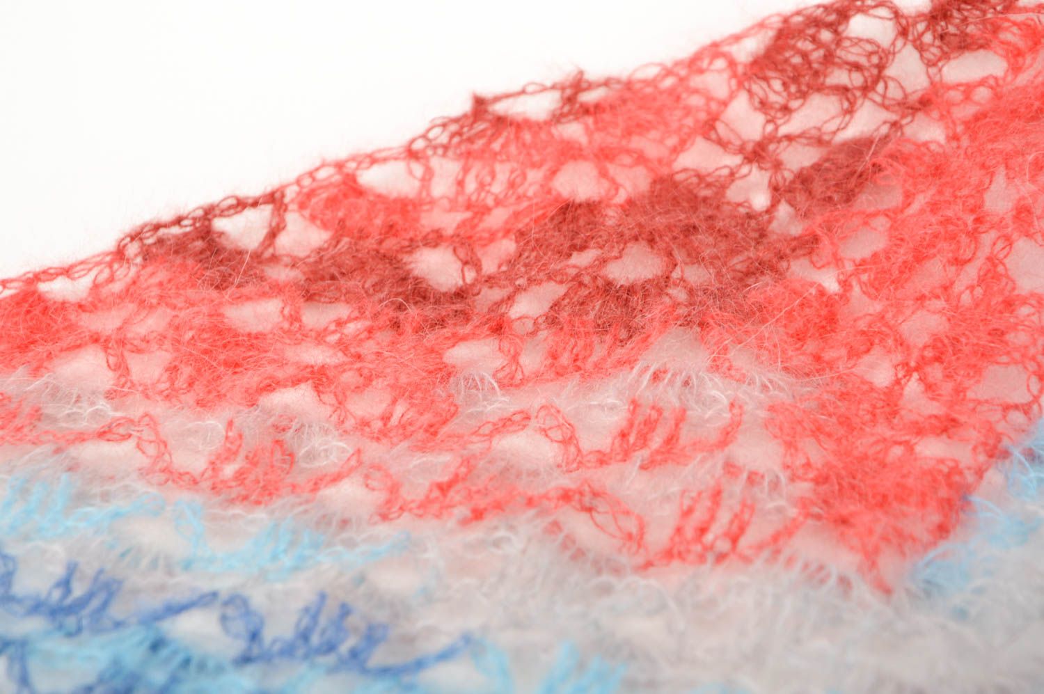 Châle laine fait main Accessoire tricot au crochet multicolore Cadeau femme photo 4