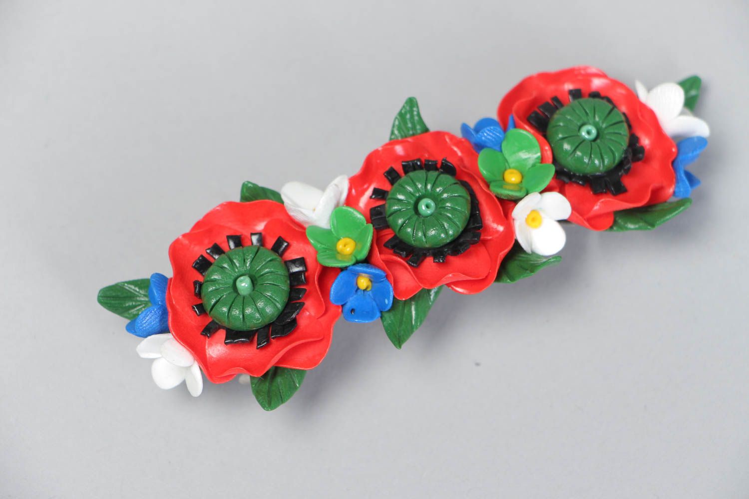 Hair clip made of polymer clay colorful accessories for hair cute gifts for girl photo 2