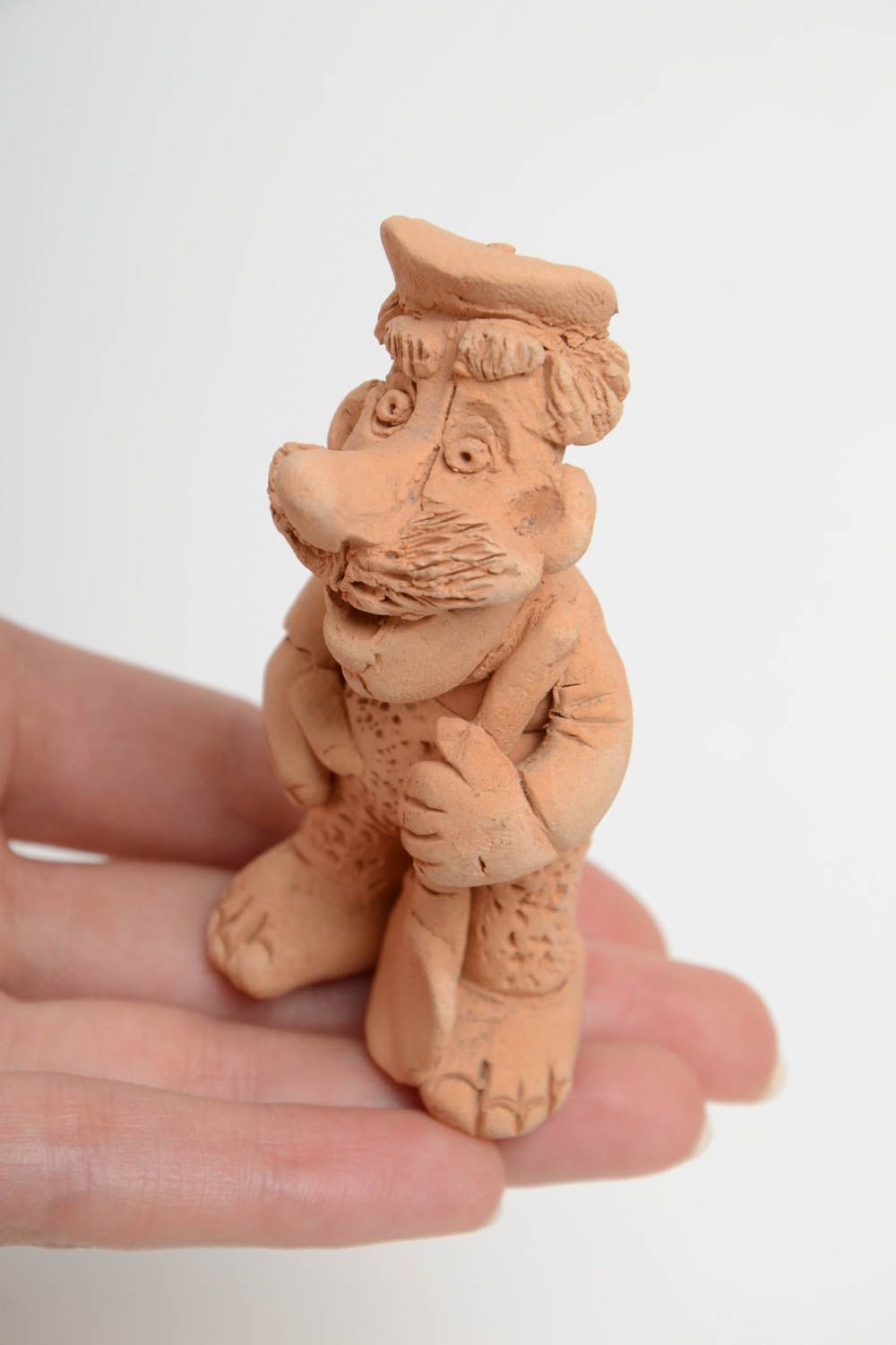 Beautiful handmade designer ceramic statuette of funny man for home decor photo 5