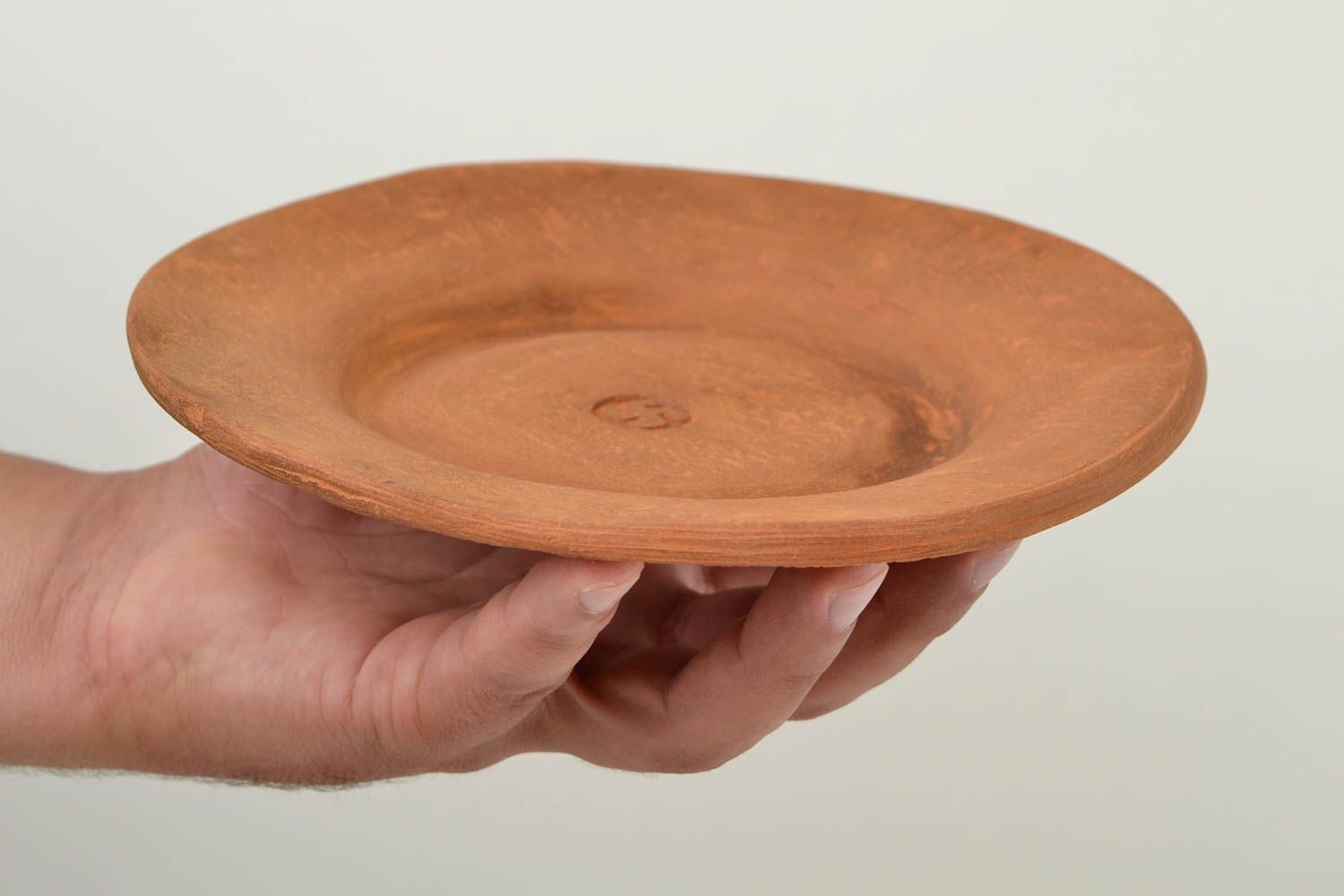 Unusual handmade clay plate ceramic plate dishware ideas table setting photo 2