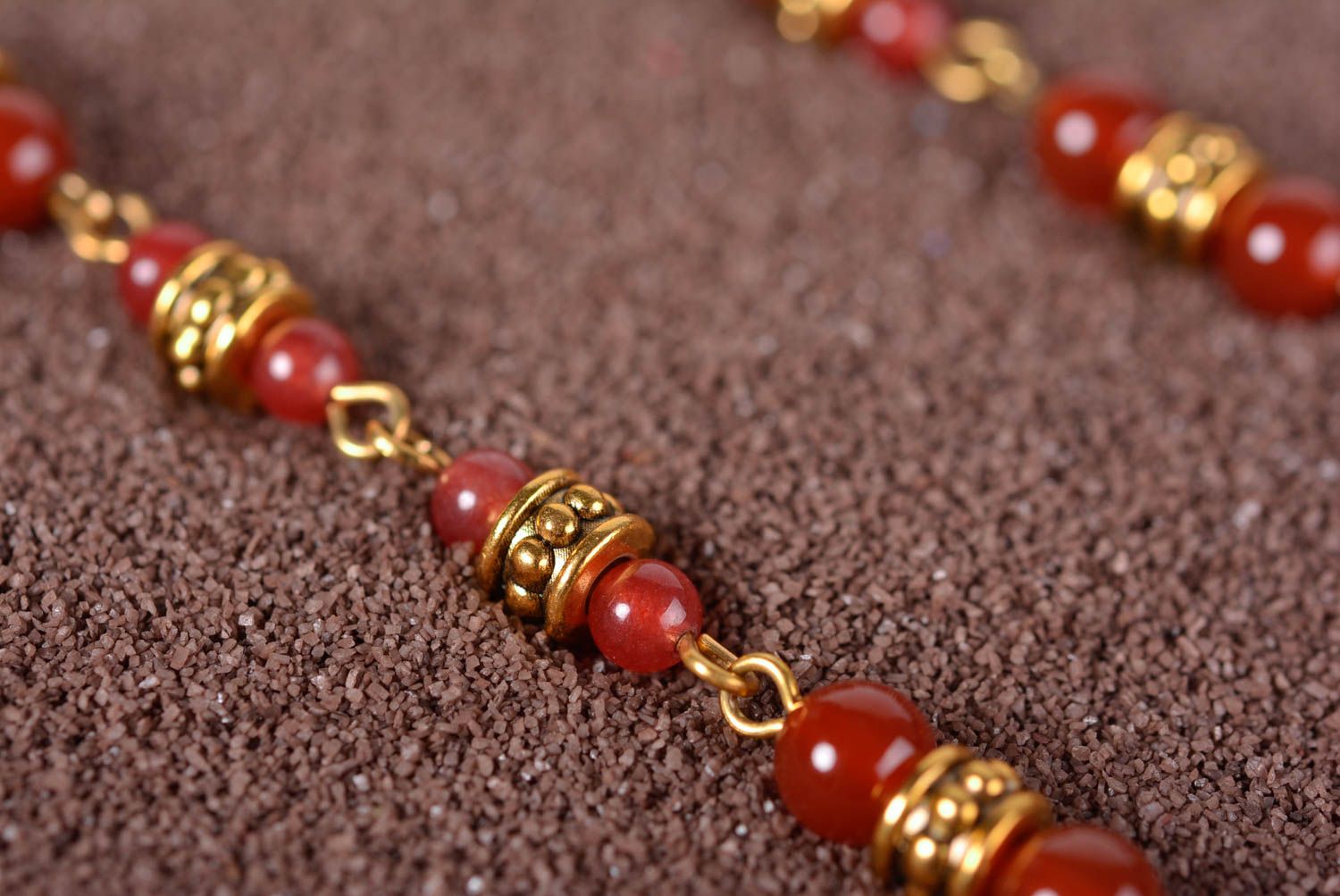 Designer necklace beaded handmade jewelry natural stones present for women photo 5