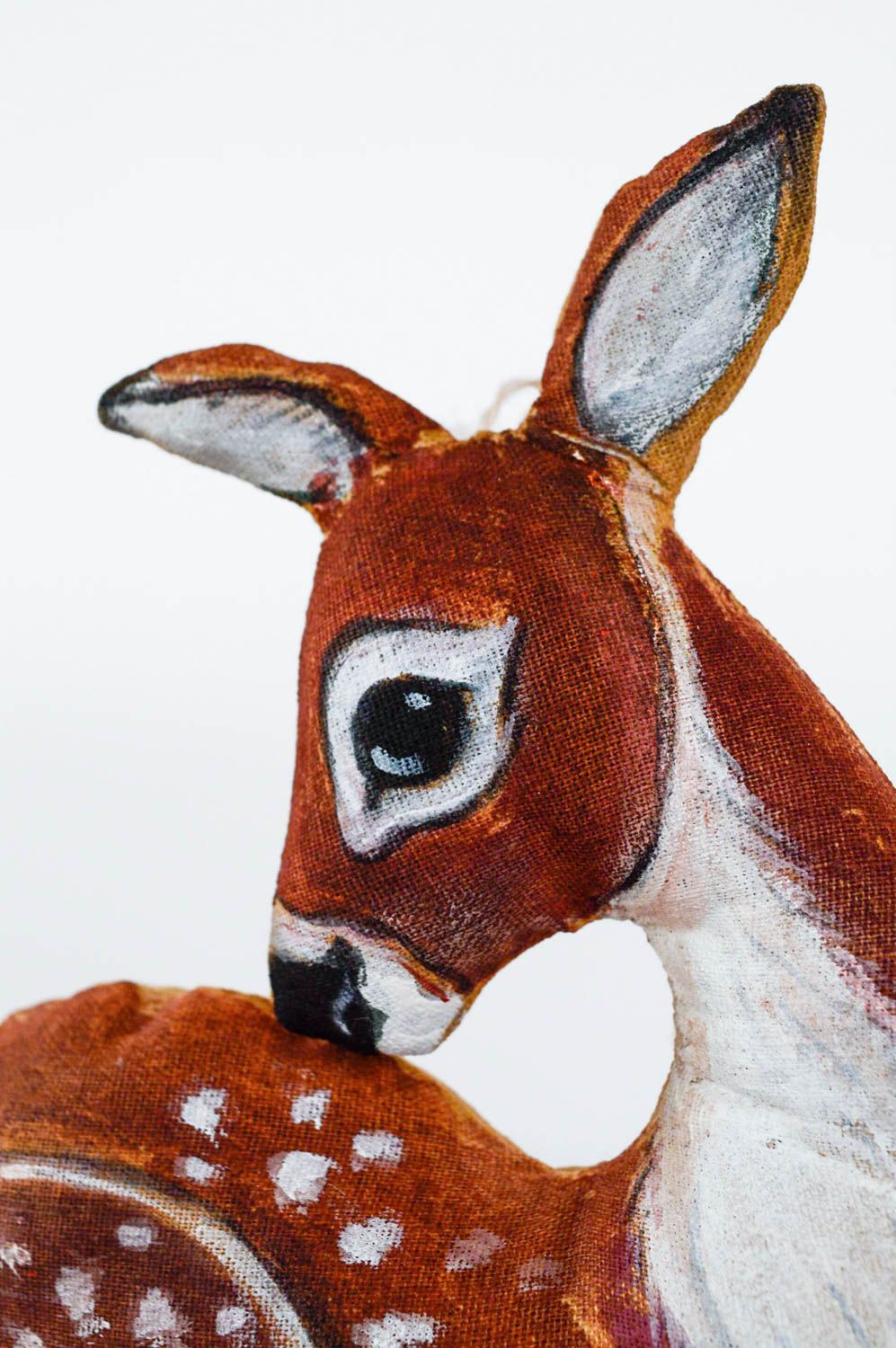 Aroma Kuscheltier Hirsch aus Stoff mit Bemalung Designer Spielzeug handmade foto 3