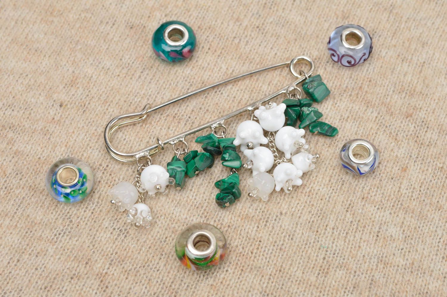 Handmade glass brooch designer accessory present for women stylish brooch photo 1