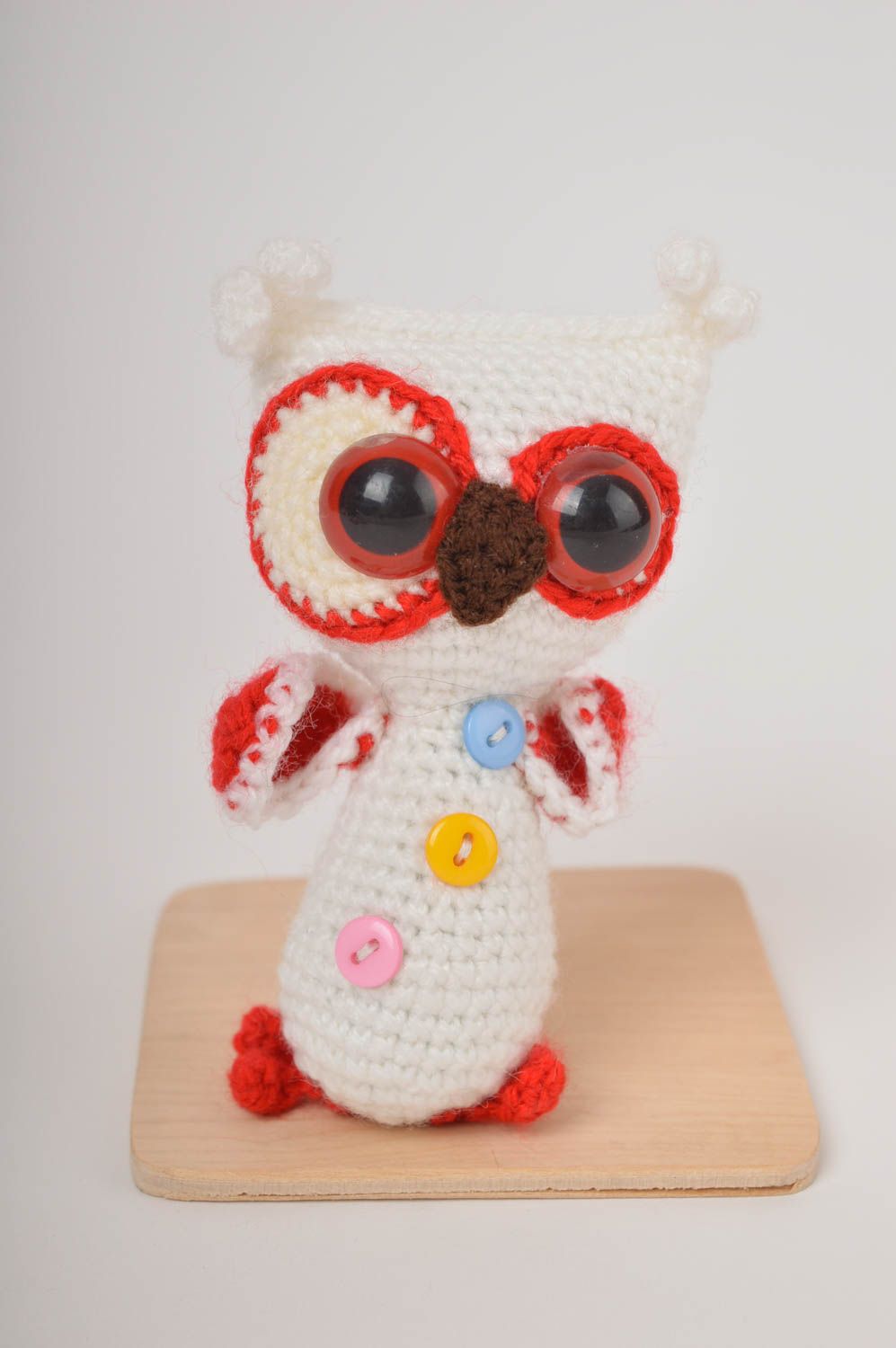 Jouet hibou Peluche faite main tricotée en fils acryliques Cadeau pour enfant photo 2