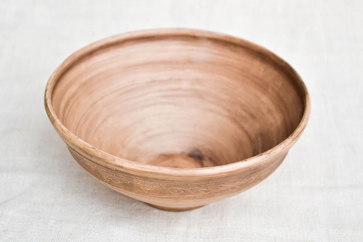 Керамическая тарелка ручной работы глиняная посуда суповая кухонная посуда фото 3