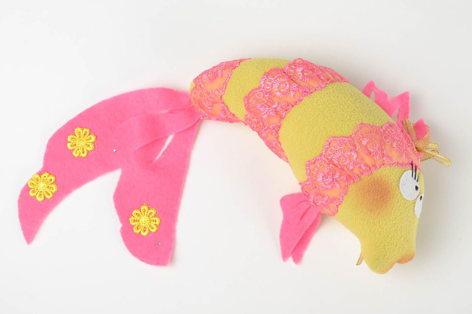 Игрушка ручной работы текстильная игрушка подарок для ребенка в виде рыбки фото 1
