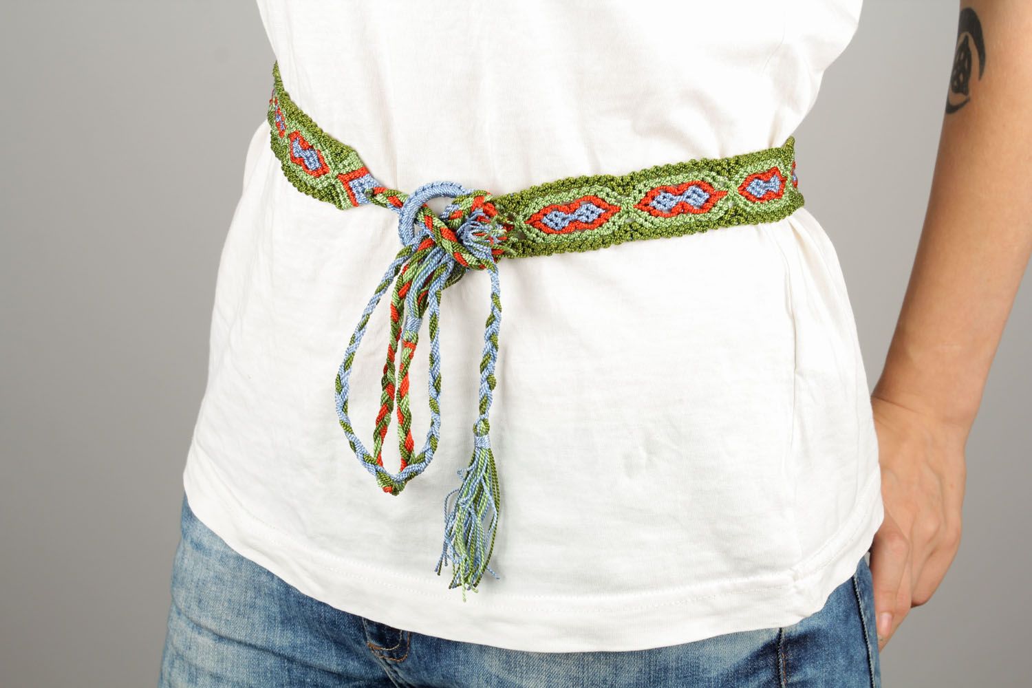 Woven belt in ethnic style photo 1
