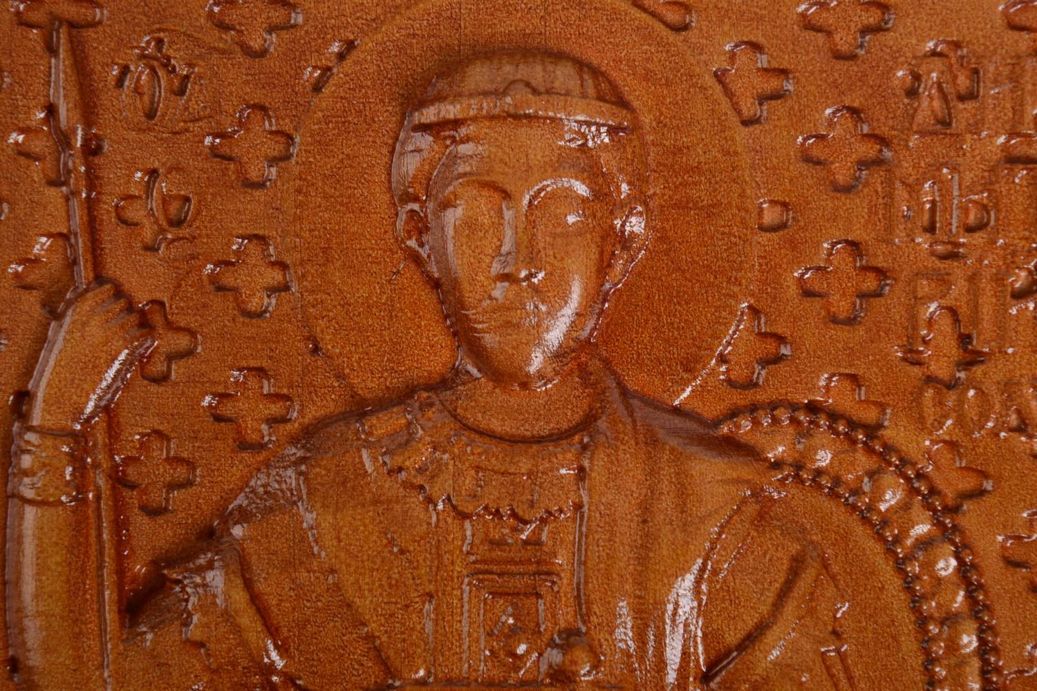 Imágen religiosa icono de madera artesanal decoración de interior San Demetrio foto 3