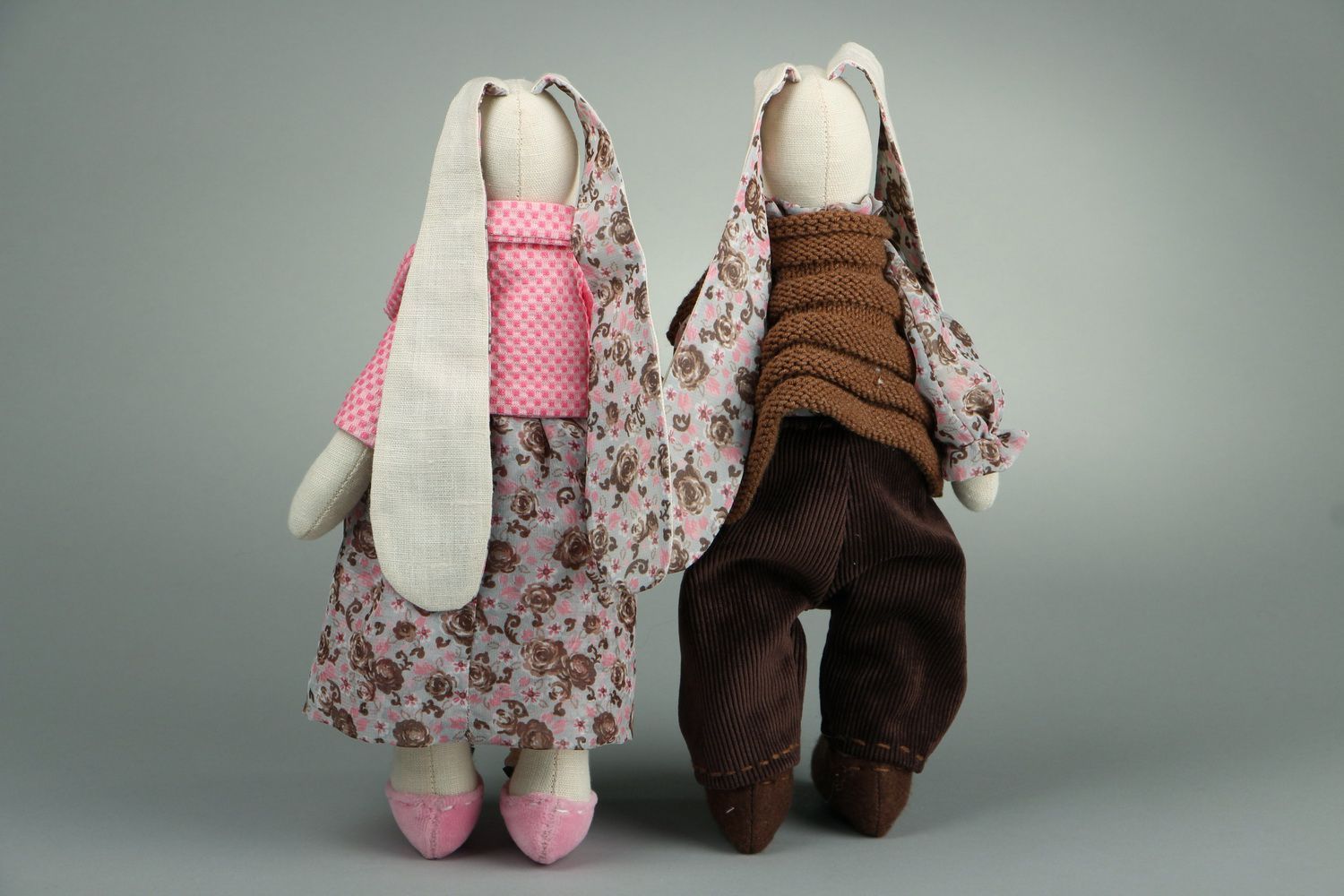 Pair of fabric toys Hares photo 4