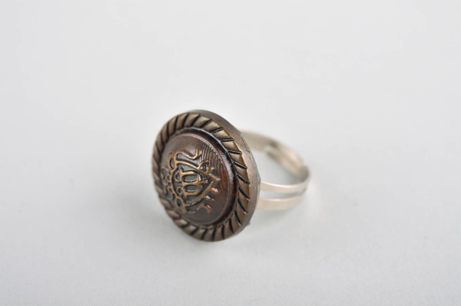 Кольцо ручной работы кольцо из металла стильное винтажное кольцо авторское фото 3