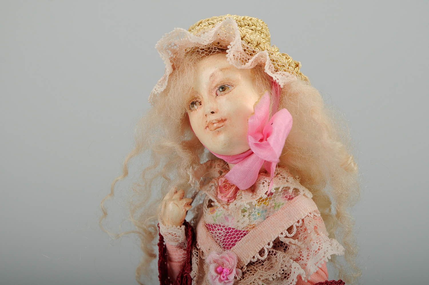Designer's doll made of vintage fabrics Lusha photo 3