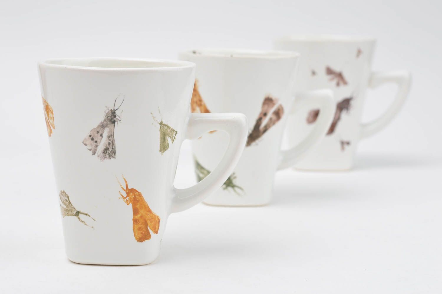 Set de Tasses à thé fait main Vaisselle design Cadeau original 3 pièces photo 4