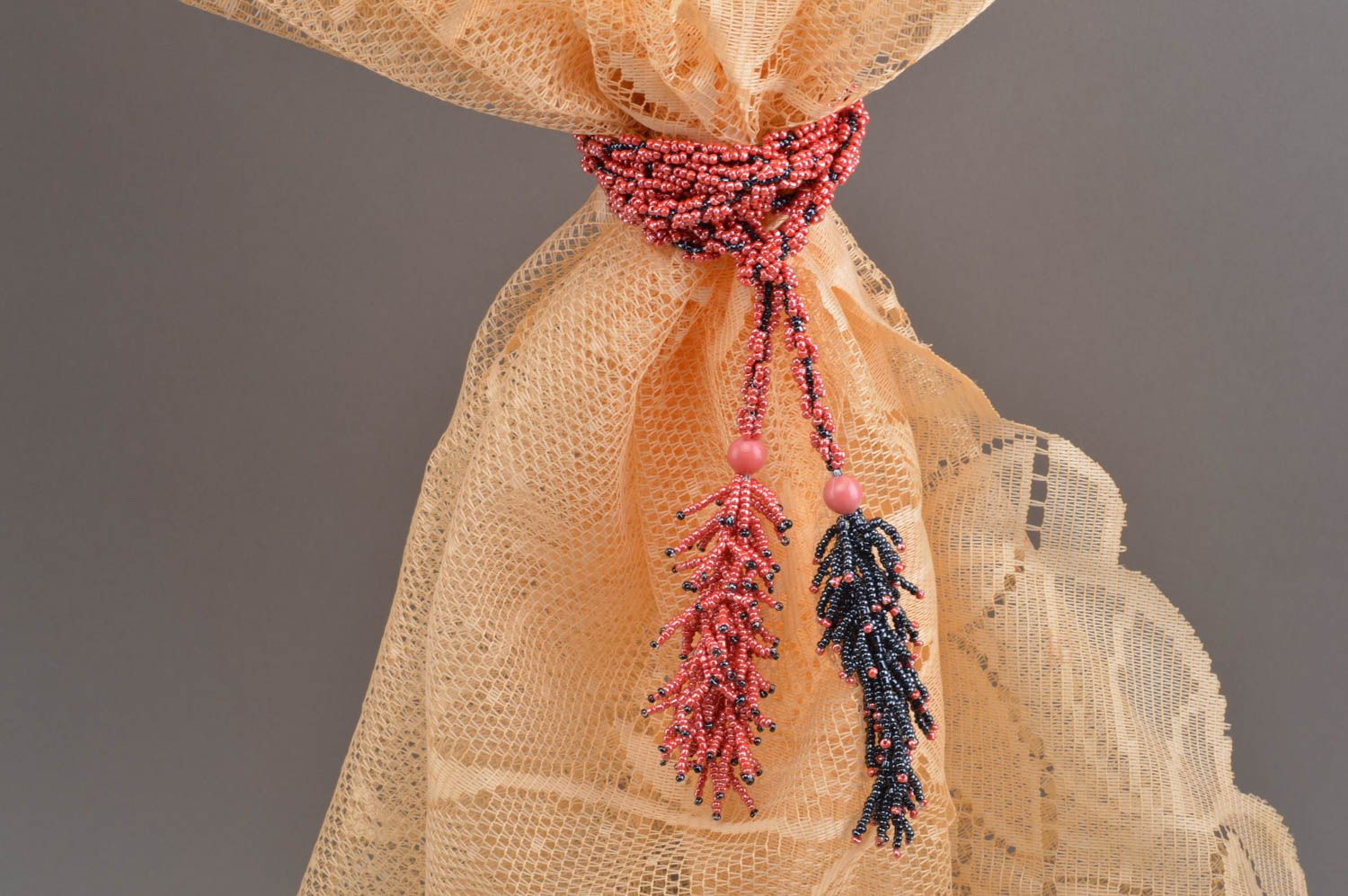 Embrasse rideau simple fait main en perles de rocaille accessoire literie photo 3