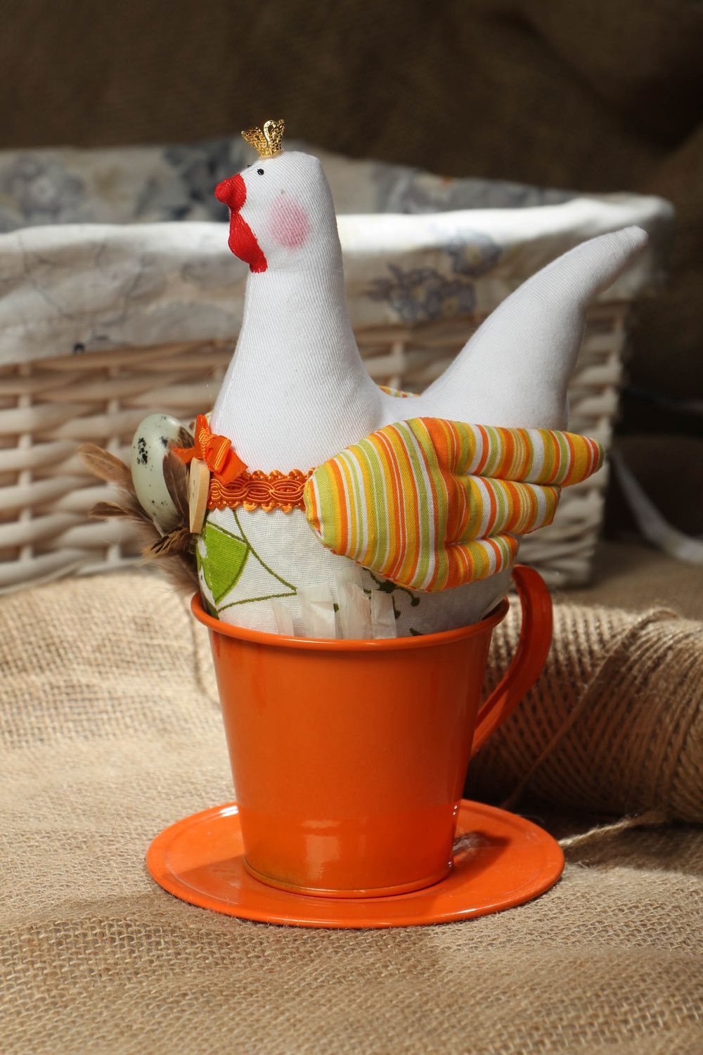 Soft interior toy Chicken in Orange Cup photo 5