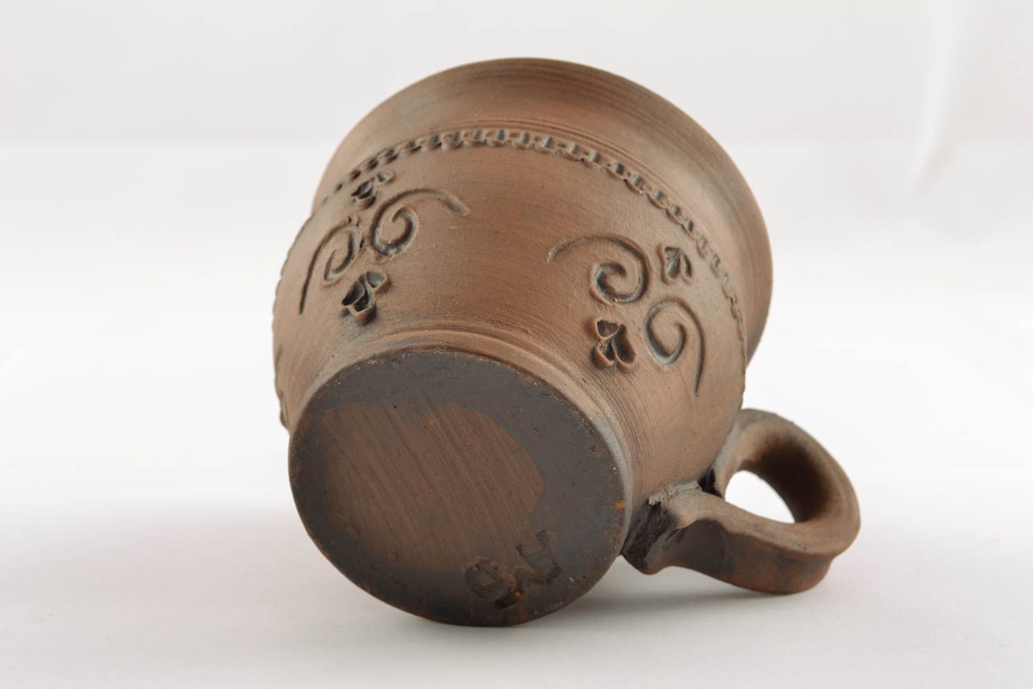Tasse à thé en céramique aux motifs originaux vaisselle faite main écologique photo 2