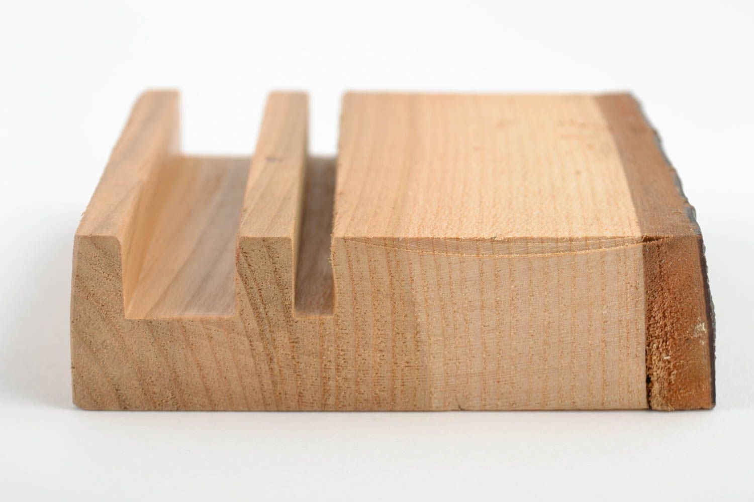 Brauner handmade Handyständer Holz kompakt schön ungewöhnlich bequem stilvoll foto 2