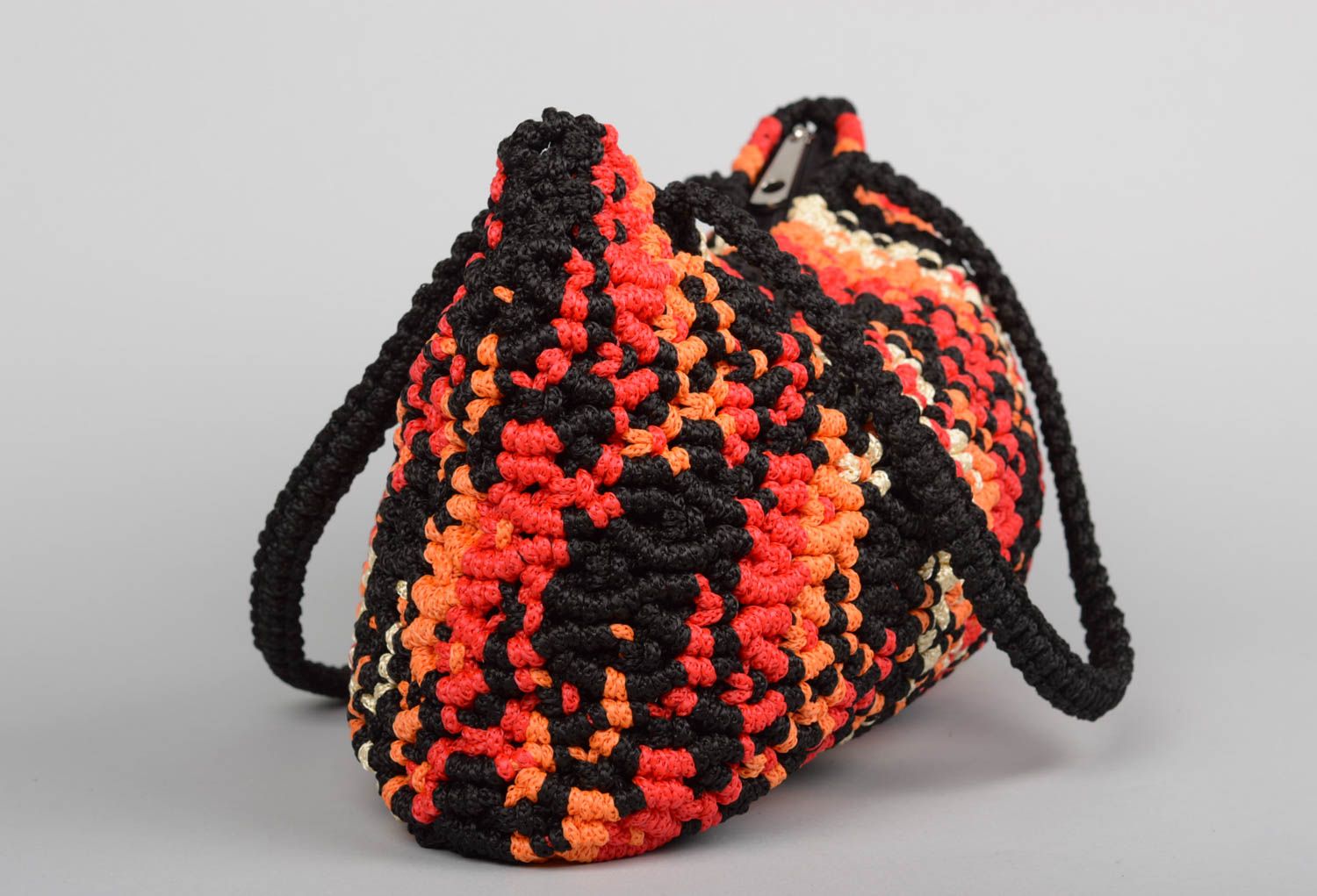 Umhängetasche Damen handmade Designer Tasche Damen Handtasche orange ausgefallen foto 2