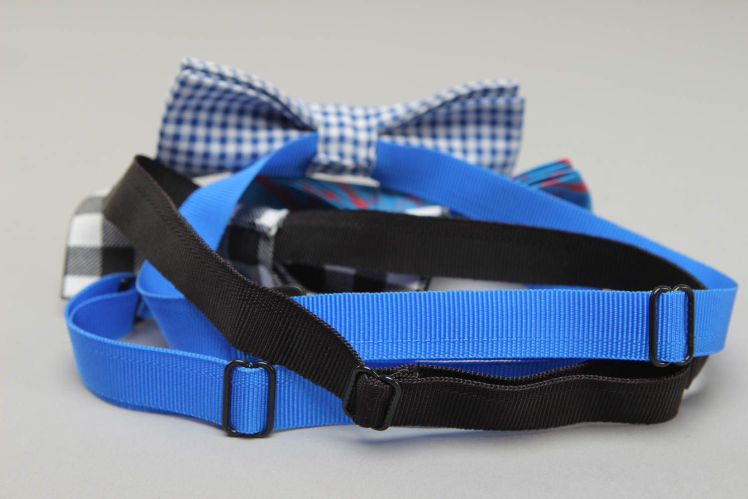 Set of three fabric bow ties photo 3