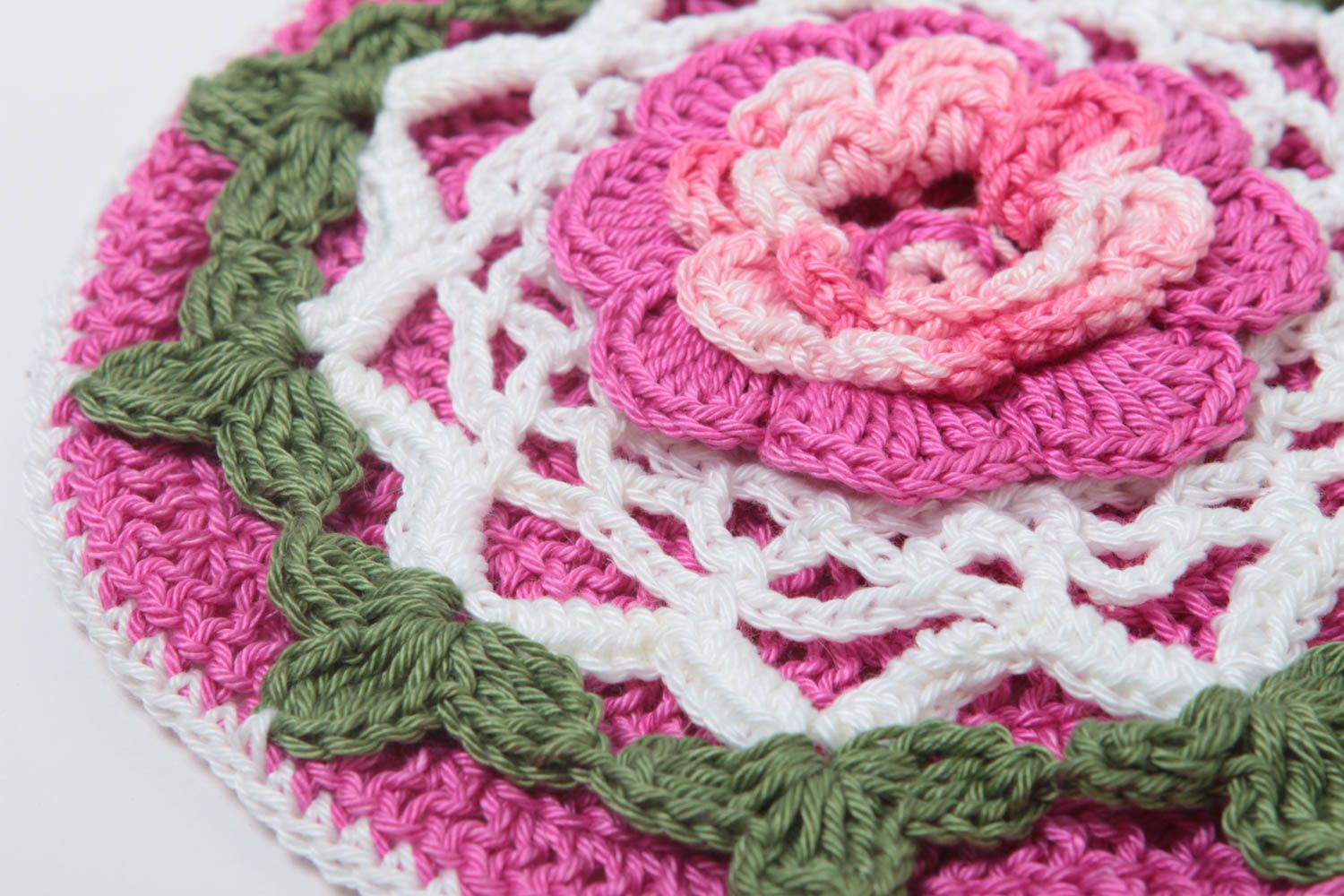 Beautiful handmade pot holder decorative crochet potholder kitchen accessories photo 3