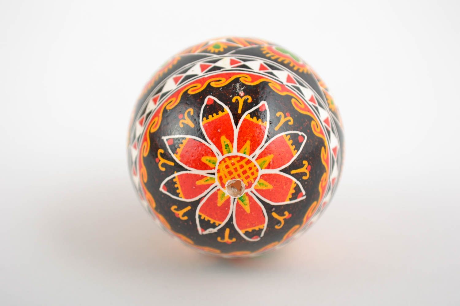 Homemade Easter egg decorative traditional pysanka with acrylic painting photo 5