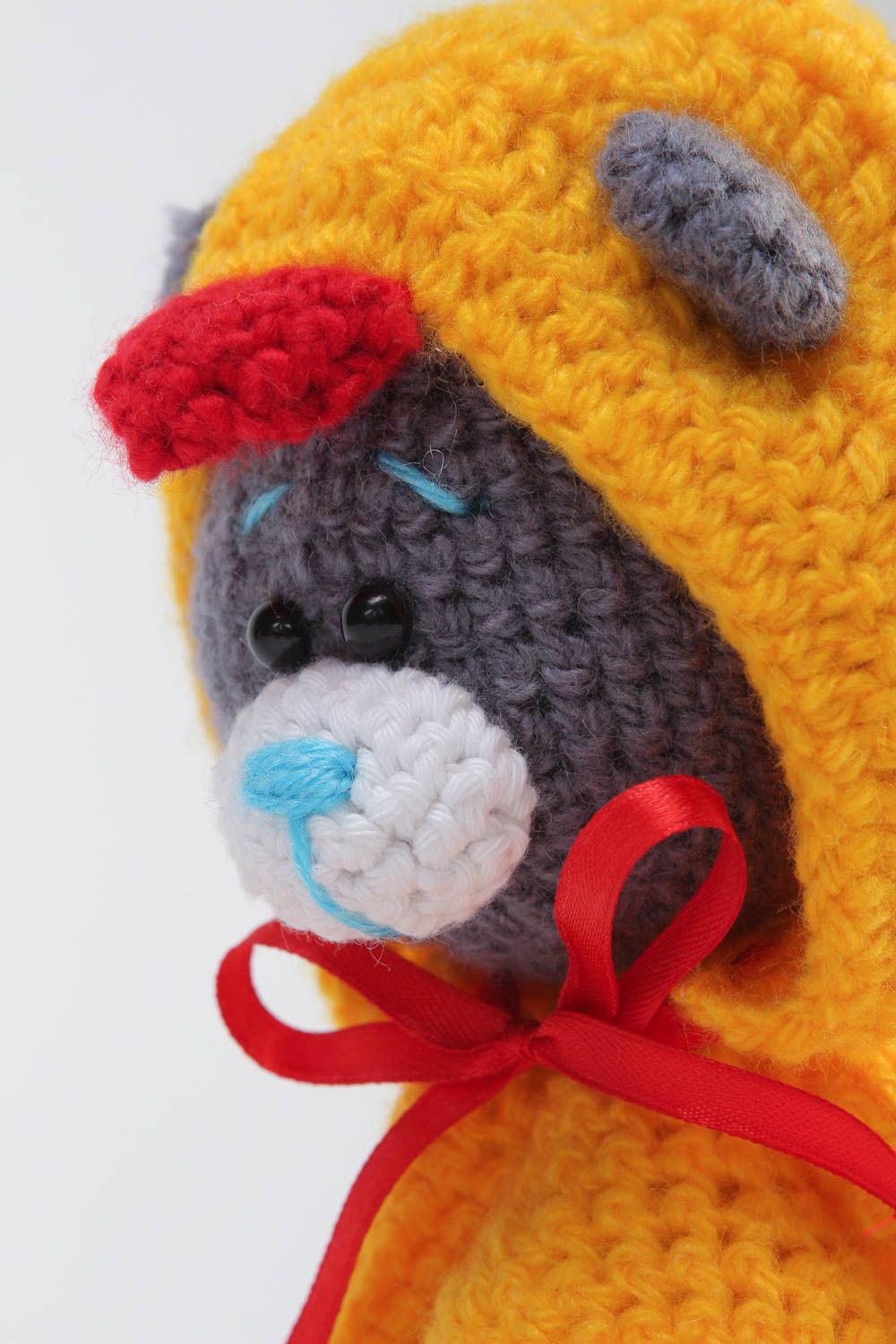 Peluche faite main tricotée Jouet ours en costume de canard Cadeau pour enfant photo 3