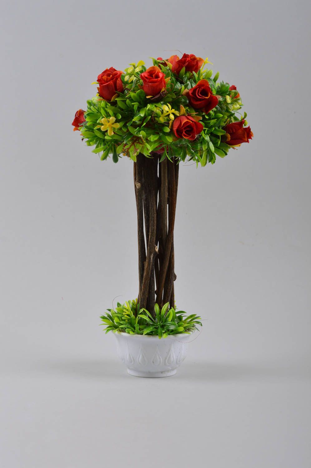 Topiario de flores hecho a mano elemento decorativo regalo original para amigo foto 3