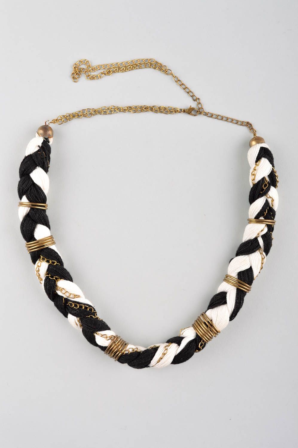 Beautiful handmade necklace designer braided accessories stylish unusual jewelry photo 2