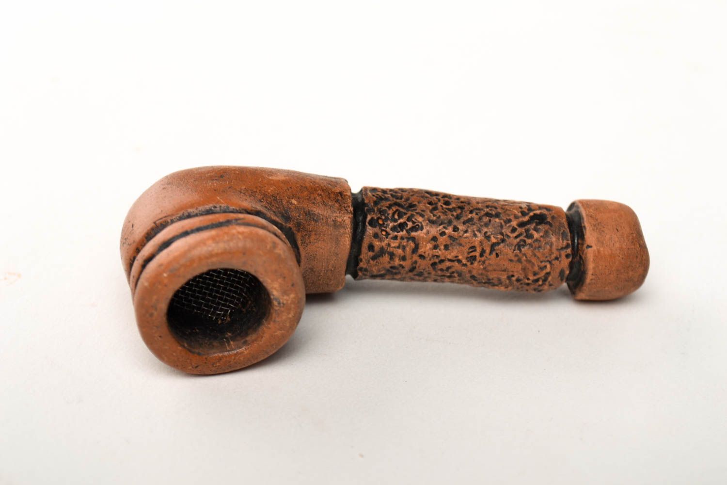 Pipa de barro artesanal modelada accesorio para fumador regalo para hombres foto 5