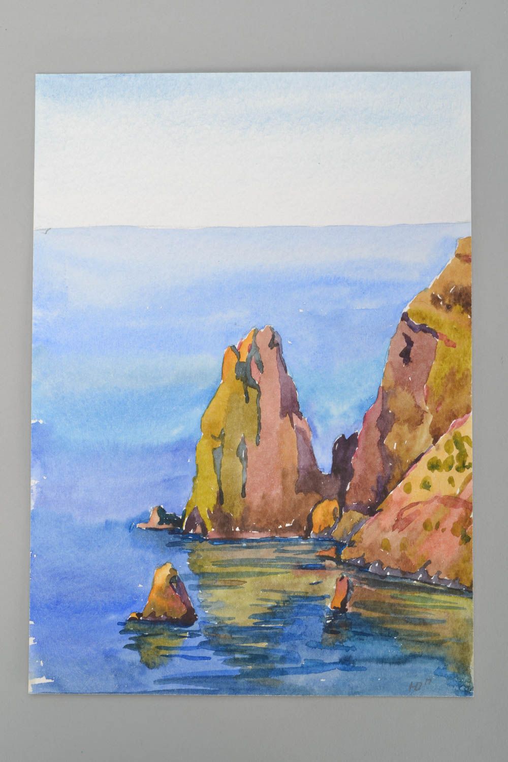 Watercolor painting Backwater photo 3