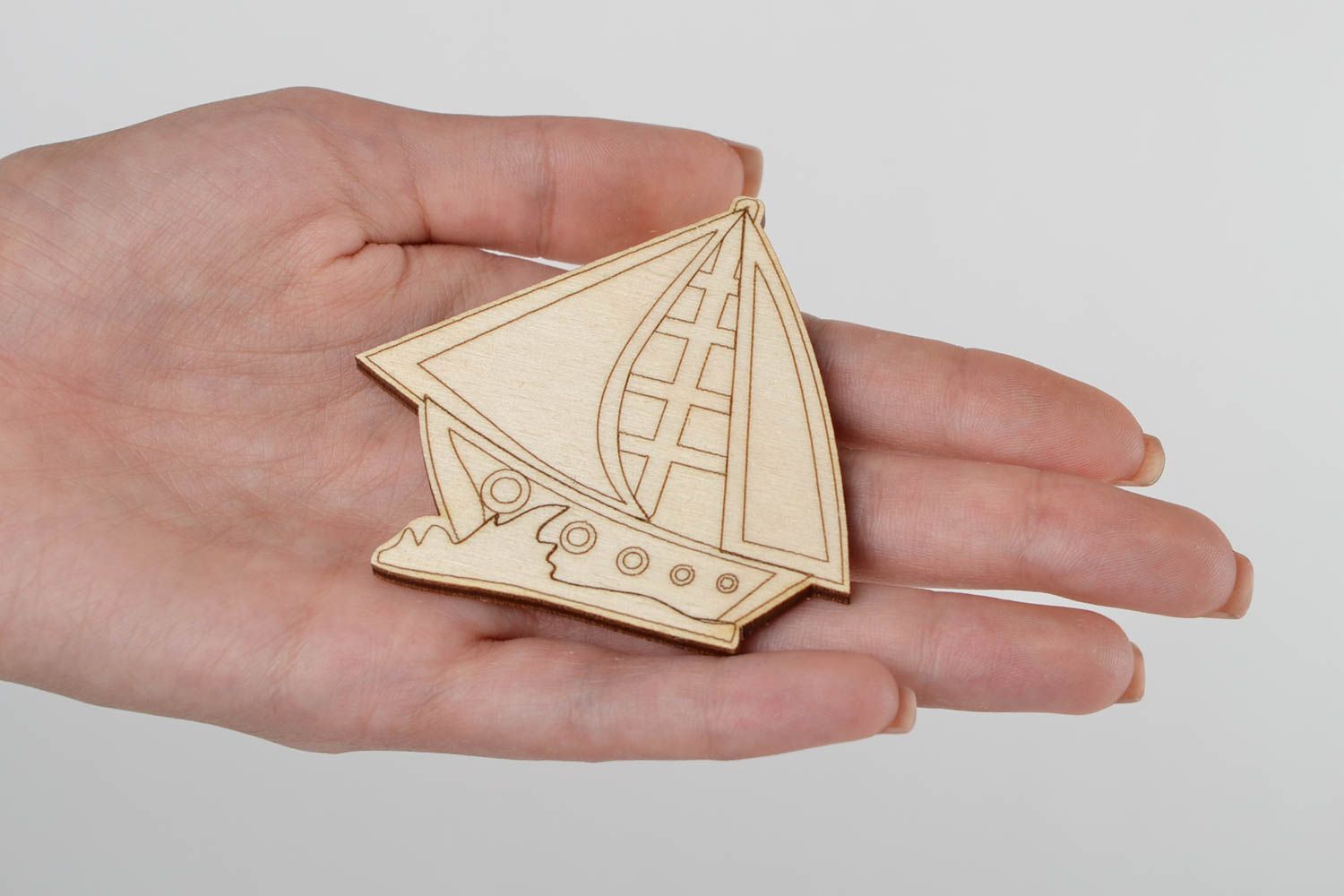 Handmade Figur zum Bemalen Holz Rohling Miniatur Figur Segelschiff einzigartig foto 2
