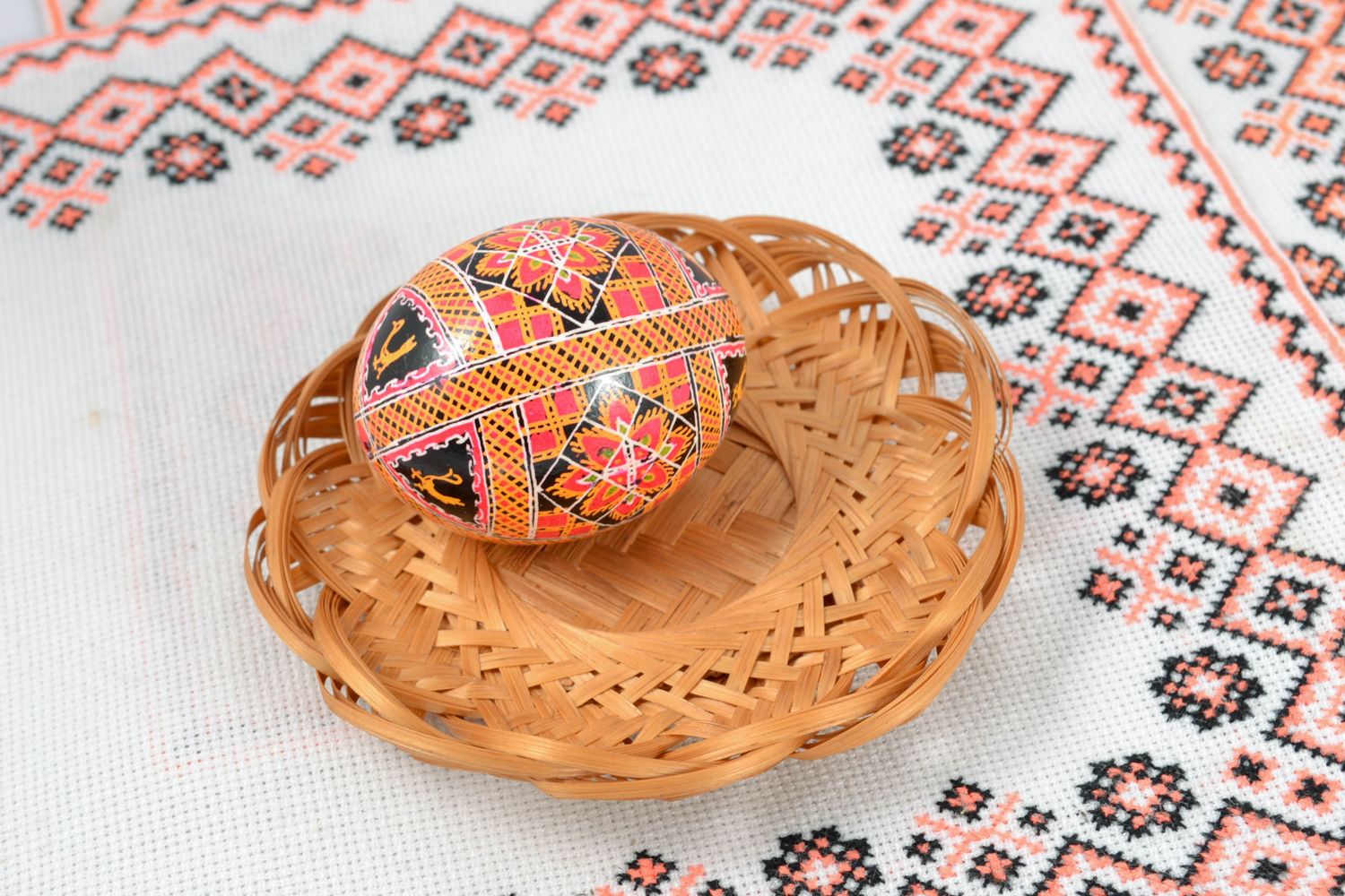 Painted egg with generous patterns photo 1