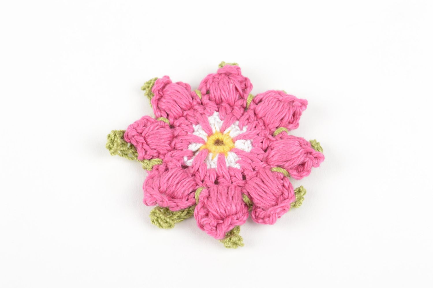 Handmade stylish blank for jewelry crocheted cute flower jewelry fittings photo 2