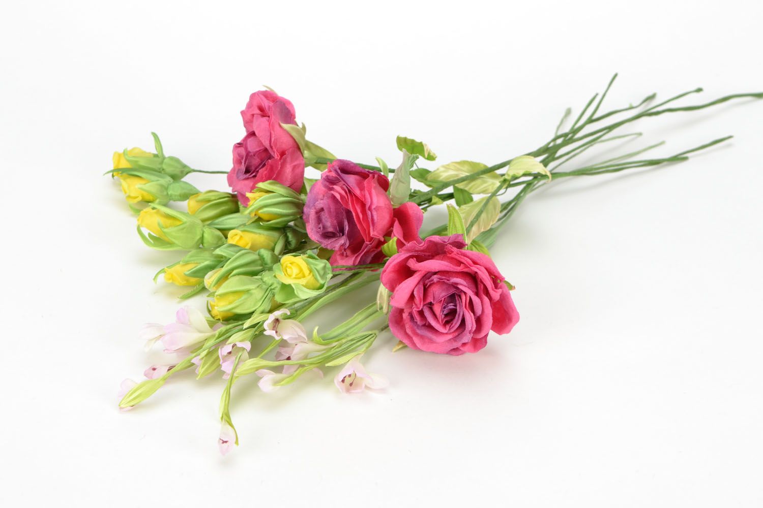 Bouquet de fleurs artificielles Danse framboise  photo 1