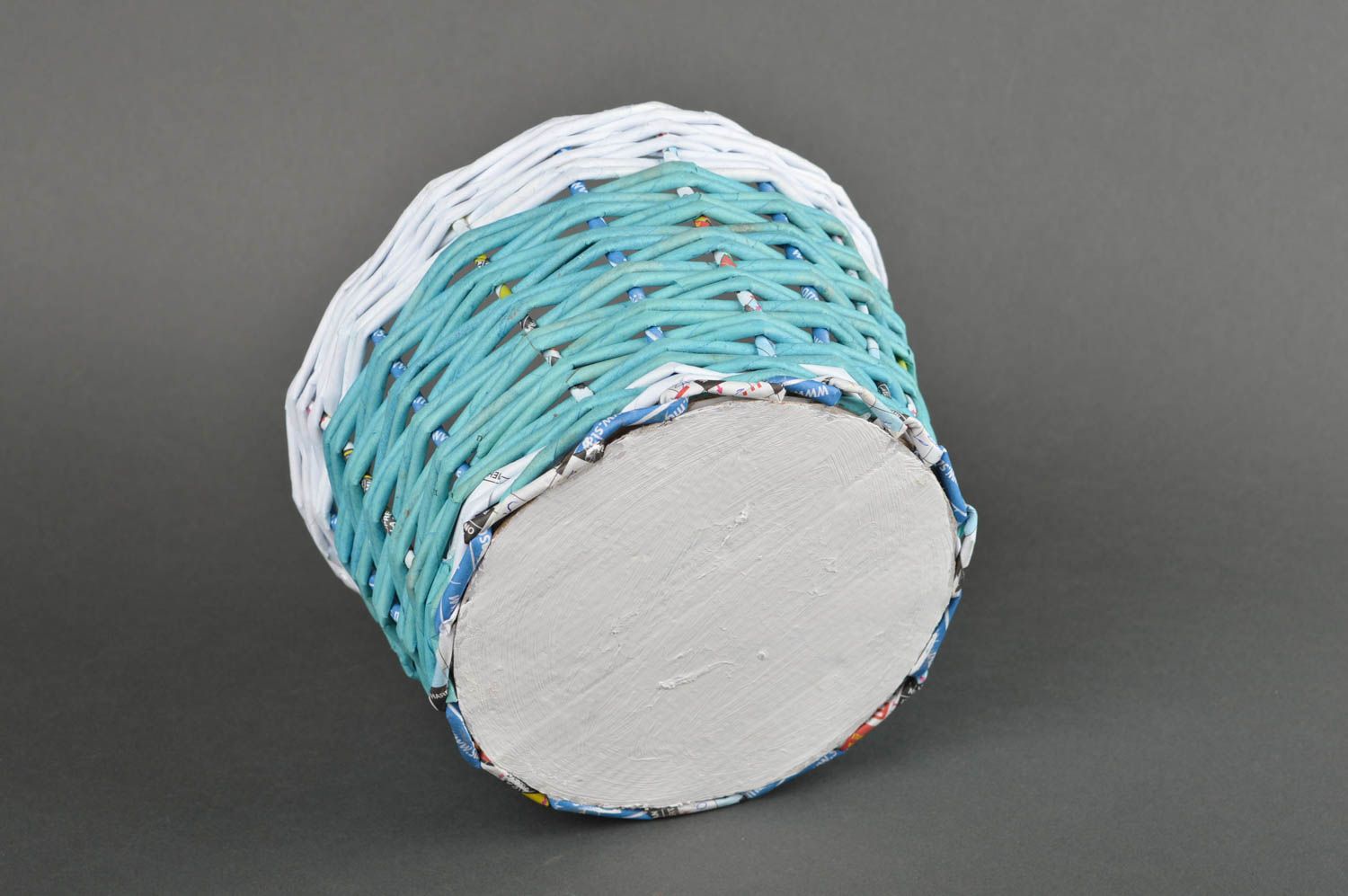 Stylish handmade woven basket paper basket newspaper craft home design photo 2