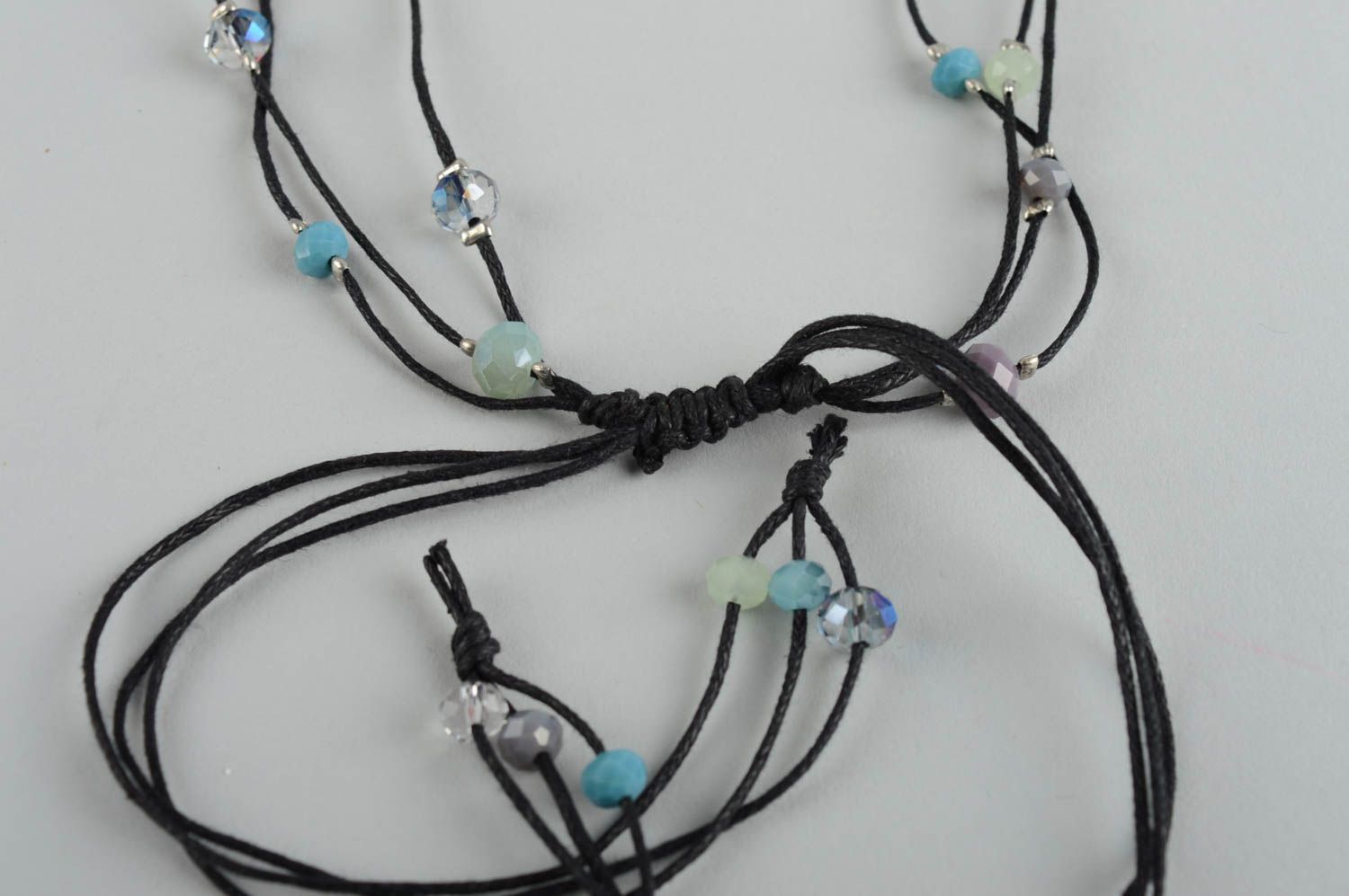 Handmade Damen Collier Halskette Damen Halskette Frauen aus Glasperlen foto 4