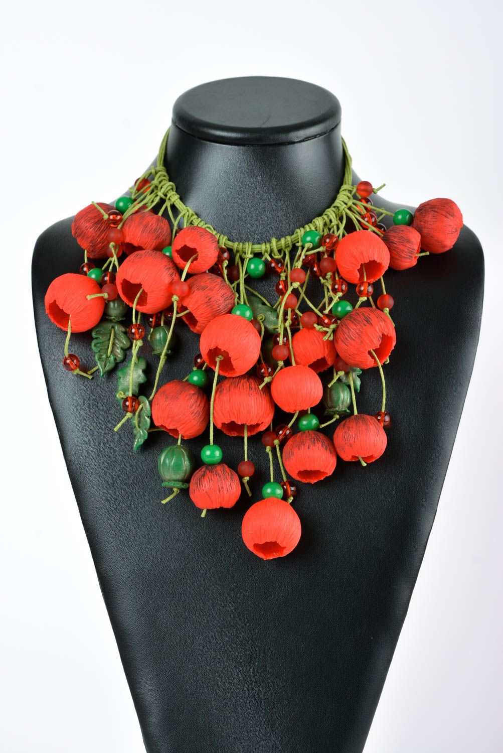 Massive necklace handmade polymer clay jewelry for women fashion accessories photo 3