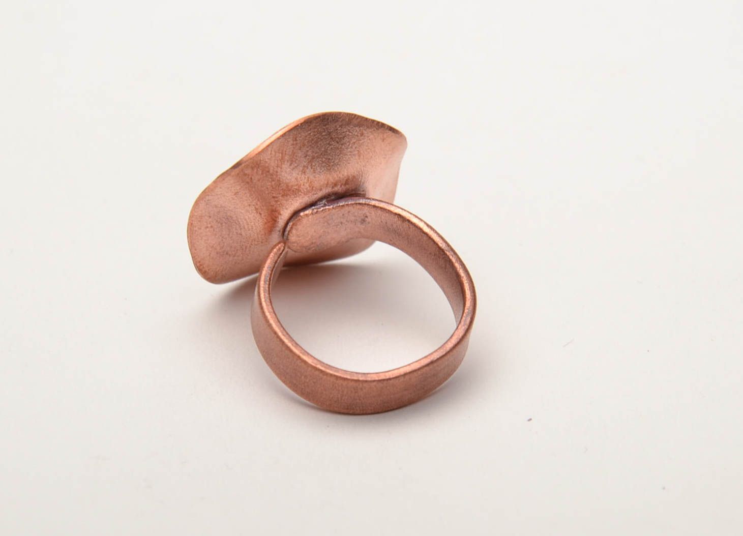 Handmade copper ring painted with color enamels photo 4