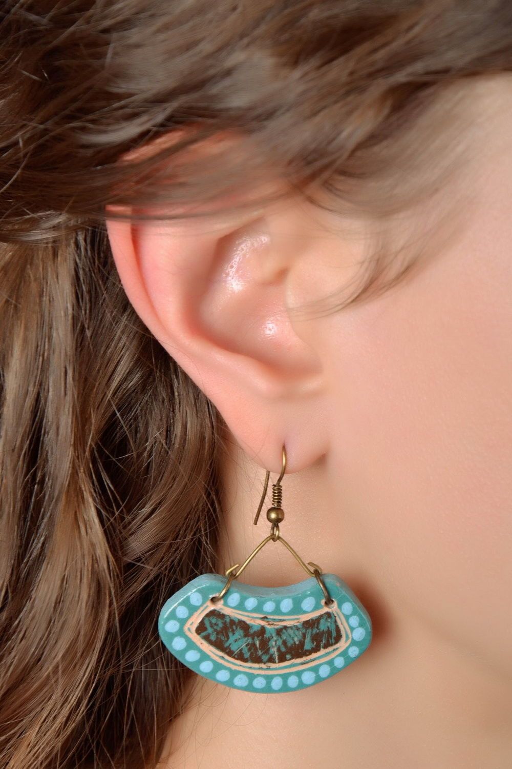 Handmade ceramic earrings photo 4