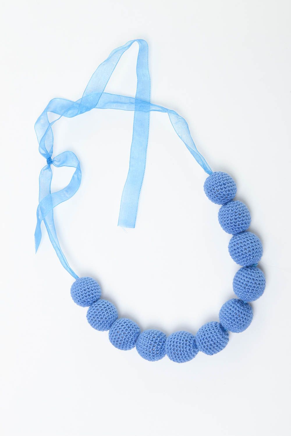 Handmade teething necklace crochet jewelry teething beads long necklace photo 2