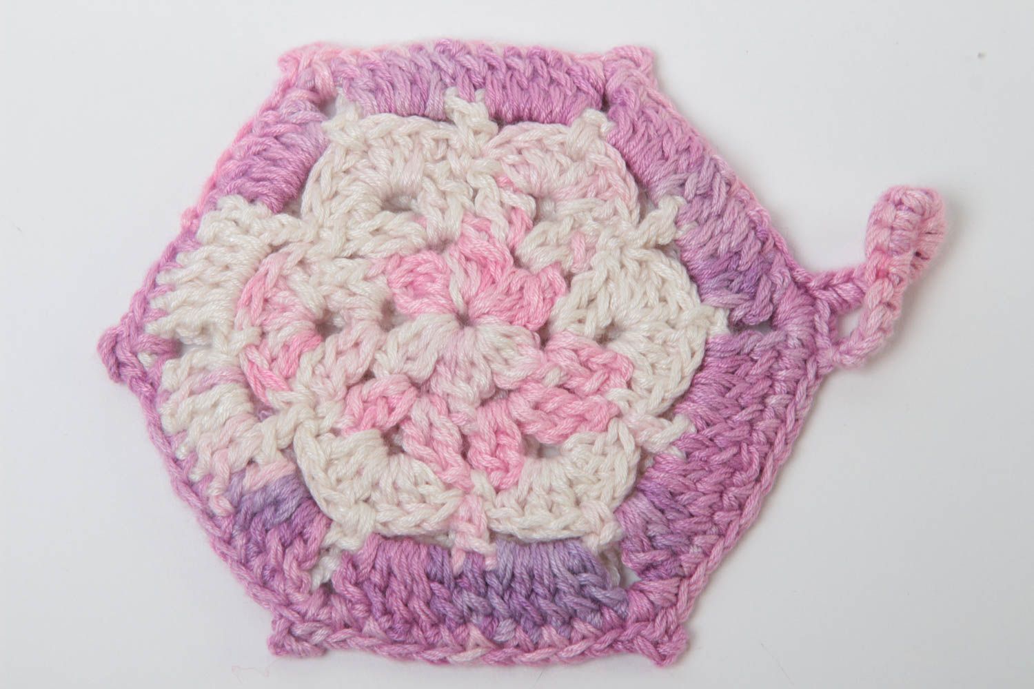 Manique au crochet faite main Textile de cuisine rose-mauve Accessoire cuisine photo 2